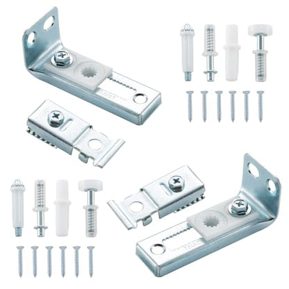 HOME MASTER HARDWARE Bifold Door Hardware Repair Kit, 2 Pack Bi-fold Sliding Closet Doors Replacement Parts, Folding Pocket Door Replacement Parts Set,Include Top Bottom Pivots Bracket and Guide Wheel