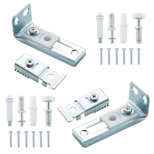 HOME MASTER HARDWARE Bifold Door Hardware Repair Kit, 2 Pack Bi-fold Sliding Closet Doors Replacement Parts, Folding Pocket Door Replacement Parts Set,Include Top Bottom Pivots Bracket and Guide Wheel