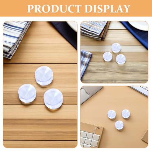 16pcs Double-Sided Suction Cup Glass Table Bumpers, Non-Adhesive Anti-Slip Rubber Furniture Pads with 35mm Diameter for Glass Table Top Protection and Stabilization