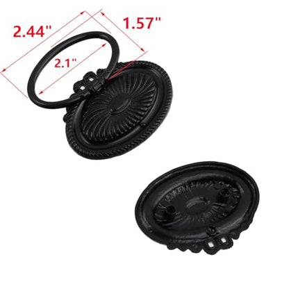 MY MIRONEY 8PCS Carved Cabinet Ring Pulls Black Ring Drawer Pulls Zinc Alloy Hardware Drop Ring Pulls Handles for Kitchen, Dresser, Closet, Cupboard - style: Type L