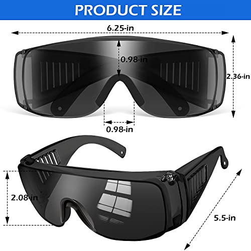 OXG Safety Glasses Over Eyeglasses Anti-Fog, ANSI Z87.1 Safety Goggles Eye Protection Glasses for Men and Women - color: Black-6 Pack