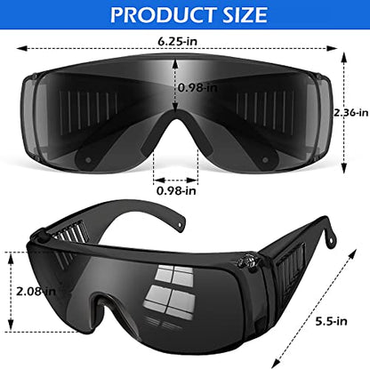 OXG Safety Glasses Over Eyeglasses Anti-Fog, ANSI Z87.1 Safety Goggles Eye Protection Glasses for Men and Women - color: Black-6 Pack