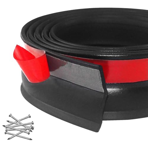 DGSL Universal Garage Door Seals Bottom Rubber, Garage Door Rubber Seal Strip Replacement, 20 Feet Weatherproofing Garage Door Weather Stripping with Nails - size: 20 Feet