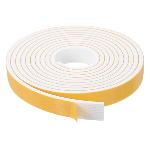 uxcell 1 Roll Foam Weather Stripping, 1/2" Wide X 1/8" Thick X 6.56 Ft Door Seal Strip Adhesive Foam Tape White Insulation Strip for Door Window - size: 1/2"x 1/8"x 6.56 Ft