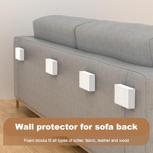 Headboard Bumpers for Wall, 25Pcs EVA Foamadhesive Felt Strips, Bed Furniture Wall Protectors, 10Pcs (15mm Thick)+15Pcs (5mm Thick) Couch Wall Protector, White Headboard Stoppers Wall Protector. - size: white