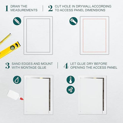 10" x 14" White Metal Access Panel, Service Shaft Door, Plumbing, Electricity Heating Alarm Wall for Drywall, Bathroom Services Hole Cover, Wall Covering - size: 10" x 14"
