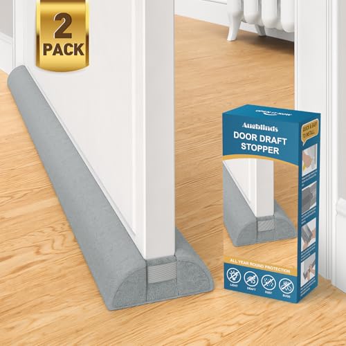 Augblinds 2 Pack Door Draft Stopper 36 Inch, Under Door Gap Filler Bottom, Adjustable 30'' to 36'' Noise Blocker Soundproof Seal Gap up to 1.7'' Door Sweep, Machine Washable, Gray - color: Gray, size: 2 Pack-36 Inch