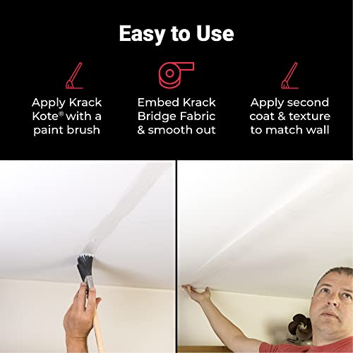 Abatron Krack Kote - Drywall and Plaster Repair Kit with Acrylic Emulsion and Polyester Mesh - Drywall Patch Kit for Cracks in Indoor Surfaces