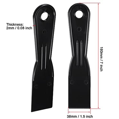 uxcell Putty Scraper 1.5" ABS Plastic Spatula Drywall Patch Repair Spreader Wall Covering Smoother Black 4Pcs