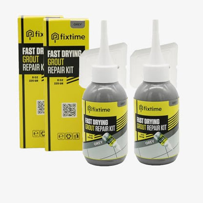 Tile Grout Repair Kit, Gray Grout Filler Tube 8 oz, Grout Repair Renews, Fast Drying Repait Kit, Grout Sealer for Floor Tile - Spatula Included (2xGray) - style: 2xGray