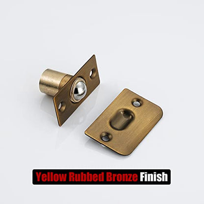 JQK Closet Ball Catch Door Hardware, Stainless Steel Catch Adjustable with Strike Plate, Bronze 2 Pack, HBC100-YRB-P2 - color: Yellow Rubbed Bronze, size: 2 Pack