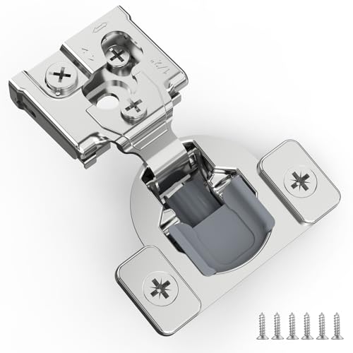 20 Pack 1/2" Overlay 3D Soft Close Hinges for Face Frame Kitchen Cabinet, 3 Way Adjust, Self Closing Concealed Cabinet Hinges-105 Degree - size: 1/2 inch Overlay