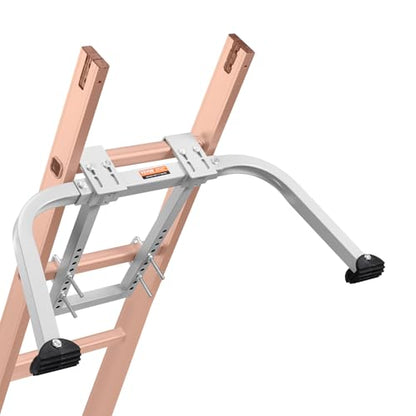 VEVOR Ladder Stabilizer, Heavy Duty Steel Ladder Roof Hook, Ladder Stabilizer with Wing Span/Wall Extension Accessory, Stable Ladder Standoff Arms for Roof Gutter with Anti-Slip Rubber Feet - size: KH-WD02