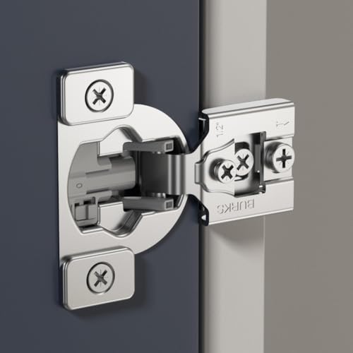 Burks Hinges 30 Pack 1/2'' Overlay Soft Close Hinges for Kitchen Cabinets Anti-Rust Self Closing Concealed Hinges Installation Instruction and Screws Included - size: 1/2'' Overlay