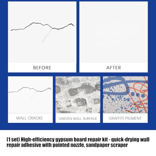 Drywall-Repair Kit, Wall Patchs with Scraper, Multi-Functional Drywall-patchs Pastes for DIY-Home Fix Office-Renovation, Quick Drying