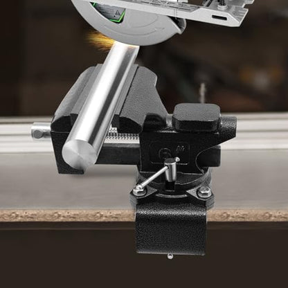 Bench Vise, 4.5"/6" Heavy Duty Cast Iron Workbench Vise with Anvil, 2-in-1 270-Degree Swivel Multipurpose Vise, Table Clamp for Woodworking Drilling, Pipe Cutting, Welding and DIY (6in) - size: 6in