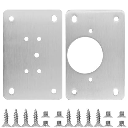 2 Pack Cabinet Door Hinge Repair Plates Cabinet Hinge Repair Replacement Brackets Board Hinges Repairs Fixing Plates with Screw Thicken Durable Stainless Steel for Kitchen Cupboard Locker Furniture - size: 3.54x2.36 inch-2P