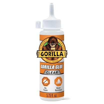 Gorilla Clear Glue, 5.75 Ounce Bottle (Pack of 1) - Crystal Clear, All Purpose, and Water Resistant - size: 1 - Pack, style: 5.75 Ounce