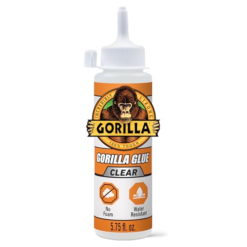 Gorilla Clear Glue, 5.75 Ounce Bottle (Pack of 1) - Crystal Clear, All Purpose, and Water Resistant - size: 1 - Pack, style: 5.75 Ounce