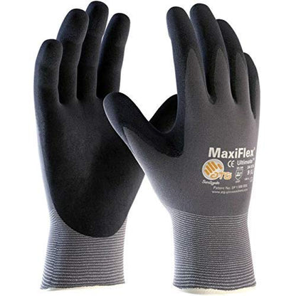 MaxiFlex Cut 34-8743 Cut Resistant Nitrile Coated Work Gloves with Green Knit Shell and Premium Nitrile Coated Micro-Foam Grip on Palm & Fingers - size: XX-Large