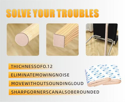 Mariyandh Felt Furniture Pads,40 x 5 Inch Felt Pads for Furniture Non Slip Self Adhesive Cuttable Felt Tape,Beige Heavy Duty Felt Strip Roll for Protecting Hardwood Floors Chair Wall Protector - size: 5"x 40"Beige