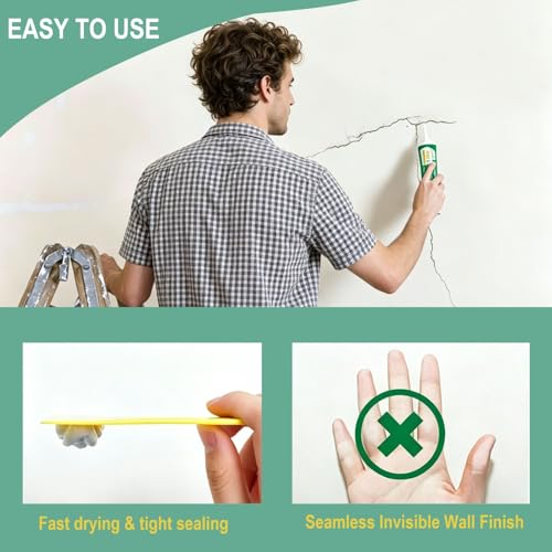 Wall Mending Agent 2 Pack, Drywall Repair Paste, White Wall Filler for Nail Holes Scratches Stains Cracks, Quick Drying No Shrinkage Wall Repair Cream for Home Rental Wall Touch Ups