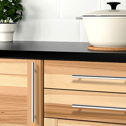 Probrico 5 Pack | 5 Inch Polished Chrome Cabinet Pulls Stainless Steel Kitchen Cabinet Handles, Round T Bar Cupboard Furniture Hardware, Drawer Dresser Pulls Handles - color: Polished Chrome, size: hole center 5"
