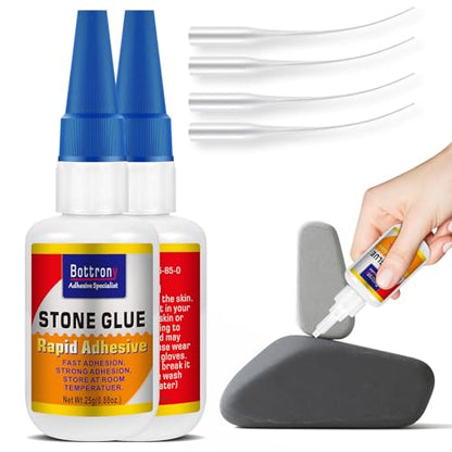 2 Pack Stone Glue, Marble Glue Heavy Duty for Granite, Artificial Stones & Tile, Clear Waterproof Stone Adhesive for Marble Repair & Craft Projects, Fast Drying, Strong - size: 2 Pake, style: Stone Glue