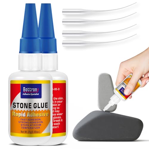 2 Pack Stone Glue, Marble Glue Heavy Duty for Granite, Artificial Stones & Tile, Clear Waterproof Stone Adhesive for Marble Repair & Craft Projects, Fast Drying, Strong - size: 2 Pake, style: Stone Glue