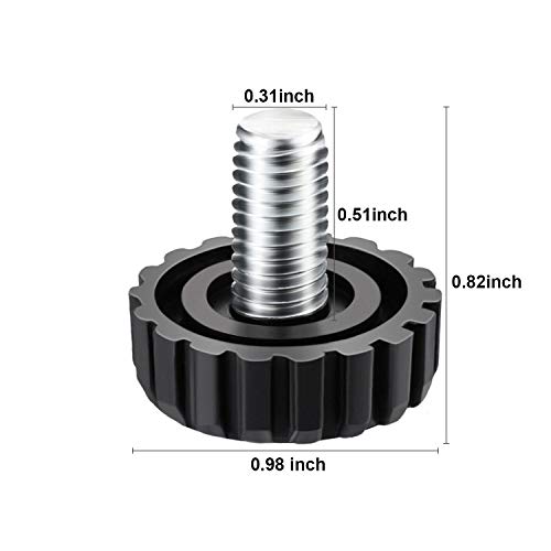 Hotop 30 Packs M8 Screw on Furniture Glide Leveling Foot Adjustable Diameter Home Black Metal Table Desk Glide Leg Leveler Leveling Foot Adjuster