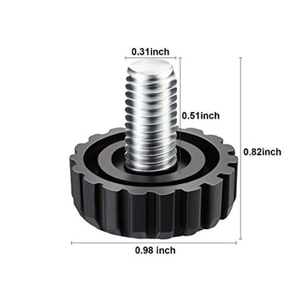 Hotop 30 Packs M8 Screw on Furniture Glide Leveling Foot Adjustable Diameter Home Black Metal Table Desk Glide Leg Leveler Leveling Foot Adjuster