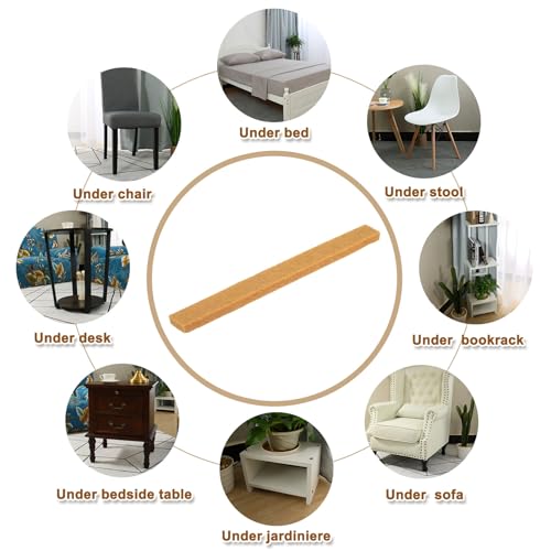 uxcell Felt Strips with Adhesive Backing, 20 Pcs 1/2" x 6" x 0.2" Anti Scratch Furniture Felt Tapes Self-Stick Pads for Protecting Hardwood Floor, Light Brown - color: Light Brown