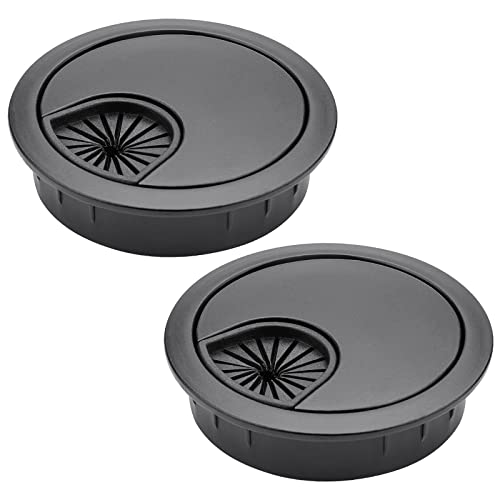 2 Pack 2 Inch Metal Desk Grommet for Wire Organizer, Black - color: Black-2Pack