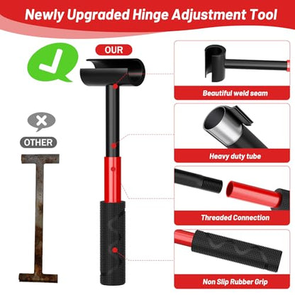 4-in-1 Door Hinge Adjustment Tool, Hinge Gap Adjusting Wrench, Door Repair Kit for Residential and Commercial, Heavy Hinges Wrench Bender Set with Rubber Grip, Cabinet Alignment Fits 14mm-25mm Hings - style: 4-in-1