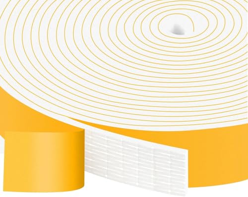 Weather Stripping Strong Adhesive 1 inch x 1/8 inch Weather Stripping Door Seal Closed Cell Foam Insulation Tape for Window and Doors,Total 16.5Feet (16.5Ft x 1 Roll) - color: White, size: 1 inch x 1/8 inch x 16.5Ft