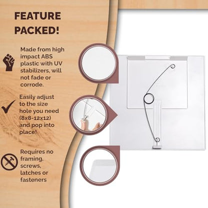 Morvat Adjustable Spring Access Panel 6"x6" Inches, for Drywall, Ceiling, Electrical, Plumbing Heavy-Duty & Easy Install, Wall Hole Cover Plate, White | Fits 5.5"x6" - 7"x7" Inches | (1-Pack) - size: 6x6