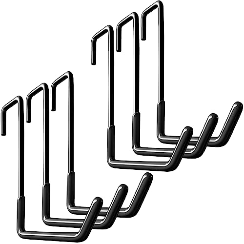 HUPBIPY Rafter Hanger Hook Garage Bike Hooks Ladder Hanger Large S Hooks for Hanging,with Non Slip Coating,for Organizing Bulk Items,Ladders,Bikes,Ropes and More Equipment (6, Black) - color: Black