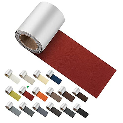 ILOFRI Leather Repair Patch Tape 3x60 inch, Strong Adhesion Backing Self Adhesive Vinyl and Leather Repair Kit for Couch, Car Seats, Boat Seats, Sofa, Upholstery. Bonded Leather Repair Roll - Red - color: Dark Red, size: 3x60 inch