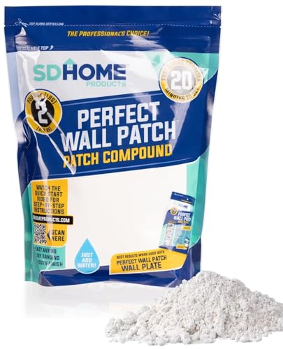 Drywall Repair Compound by SD Home, Fast-Drying Spackle Filler for Holes, Cracks & Wall Damage, Mix-As-Needed Dry Compound Putty, 2 lb. Resealable Bag, Perfect Drywall Hole Patch Solution - style: Patching Compound