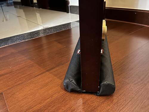 Door Draft Stopper 39 Inch Under Door Draft Noise Blocker Black Gap Stoppers Entry Door Draft Guard for Bottom of Doors Adjustable Twin Door Draft - size: 39"