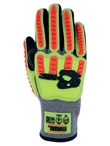 MAGID T-REX Flex Series ANSI A7 Sandy Nitrile Coated Palm Impact Gloves, 72 Pairs, Size 7/Small (TRX775) - size: 7/S, style: 72 Pairs