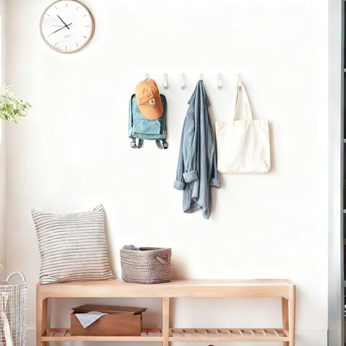 15-Pack White Metal Wall Hooks, Heavy Duty Screw-in Coat Hooks Wall Mounted for Hanging Towel, Clothing, Robe, Single Hooks for Bathroom, Entryway, Garage Organization - color: 15PCS+White