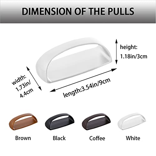 6 Pack Self-Stick Instant Cabinet Handle Pulls Drawer Pull Helper with Adhesive Sliding Door Handle Stick On Handle for Glass Windows Wardrobes Peel and Stick Knob Drill Free 6pcs/Set (White) - color: White