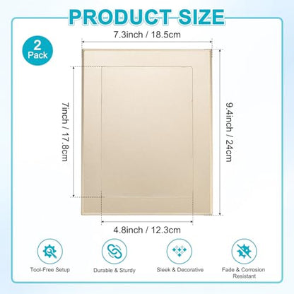 M METERXITY 2-Pack Access Panel for Drywall, 7x5 Inch Plastic Self Adhesive Wall Hole Cover Access Doors for Wiring Cable/Ceiling, Removable Plumbing Wall Panel [Gold Tone, Rectangle] - color: Gold Tone