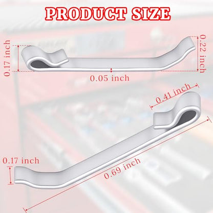 12Pcs Tool Box Drawer Slide Retaining Keeper Clips Fit for Napa Mac Matco Proto Sears Craftsman Tool Boxs Chest Clip Early 2'' Single Loop Pull Out Stop Style Tool Box Drawer Slides Replacement Parts - style: single-ended ring