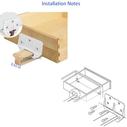 FDXGYH 20 Pcs Plastic Drawer Guides Drawer Track Guides Drawer Rail for Dressers Hutches and Drawer Systems [White] - size: 58×41×29mm-20pcs