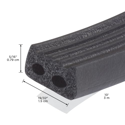 M-D Building Products 01033 10 ft. Black Large Rubber Auto & Marine Weatherseal for All Climates - size: 10 Ft.