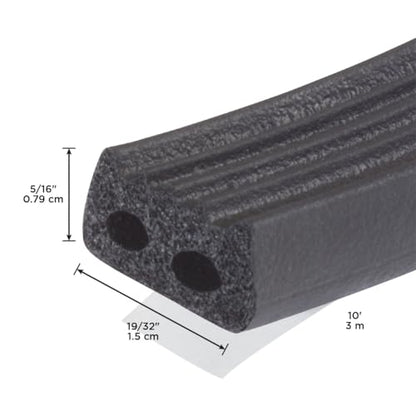 M-D Building Products 01033 10 ft. Black Large Rubber Auto & Marine Weatherseal for All Climates - size: 10 Ft.