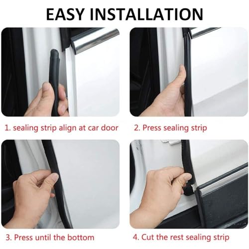 Automotive Weather Stripping Door Seal, 50 FT Car Door Rubber Seal Strip Trim Seal Gasket with Side Bulb for Cars Trucks Boats RVs and Home Applications - size: 50Ft