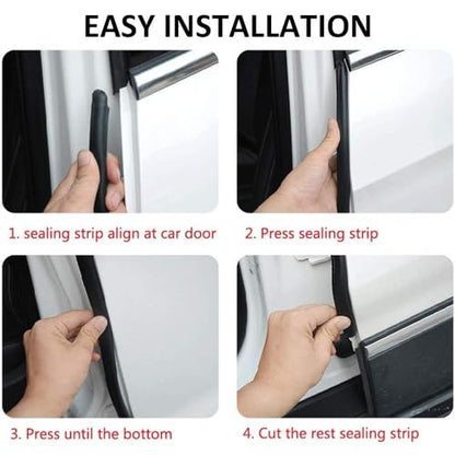 Automotive Weather Stripping Door Seal, 50 FT Car Door Rubber Seal Strip Trim Seal Gasket with Side Bulb for Cars Trucks Boats RVs and Home Applications - size: 50Ft